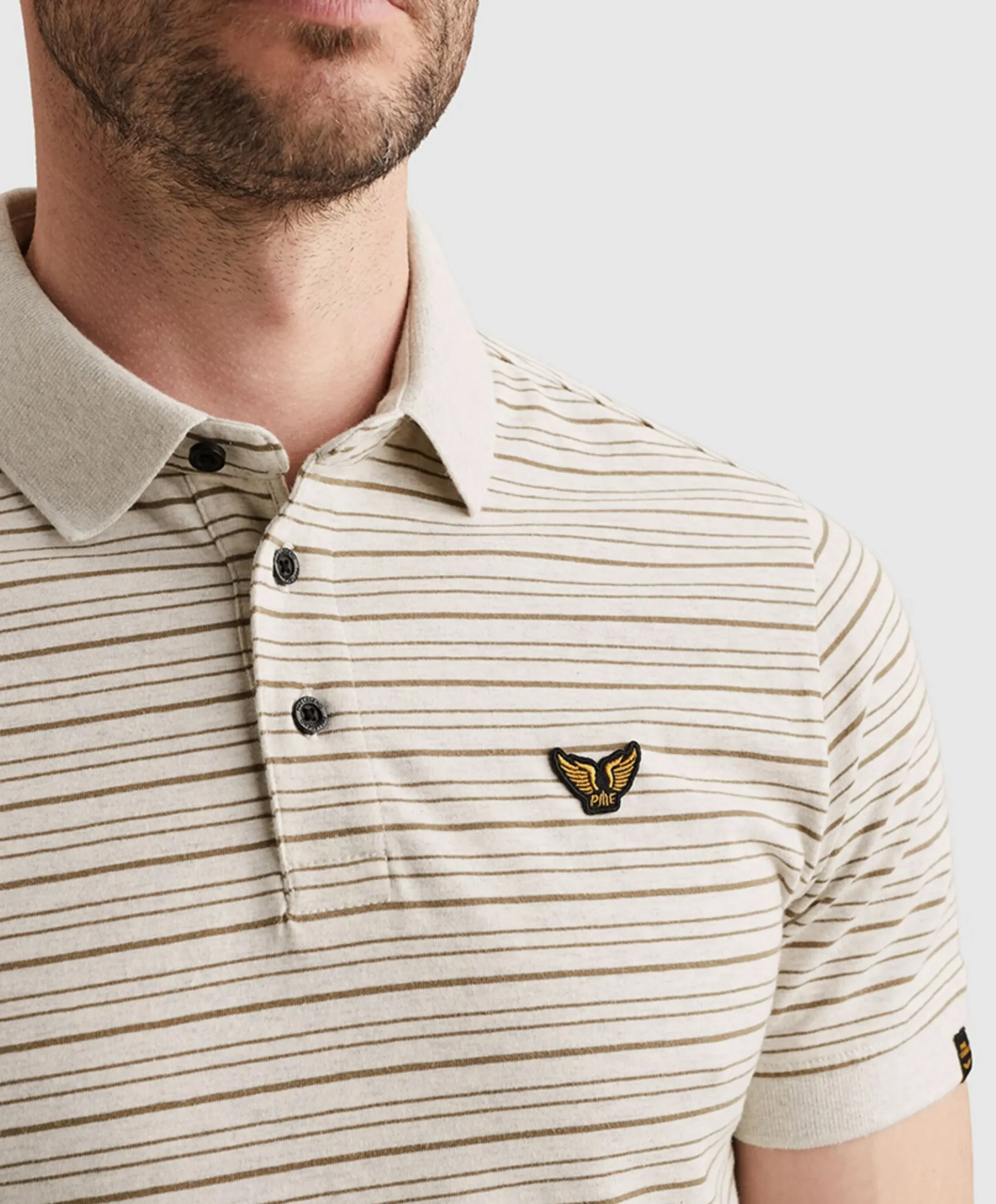 Heren polo ecru