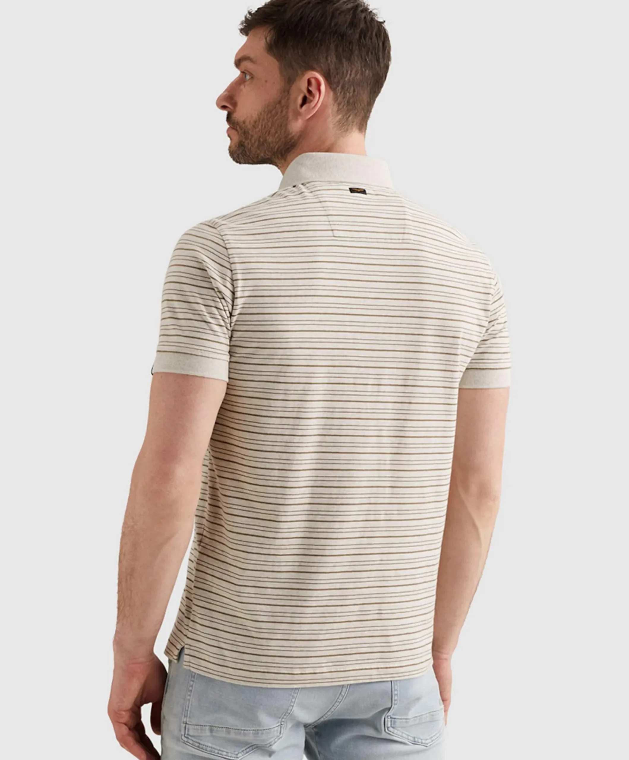 Heren polo ecru