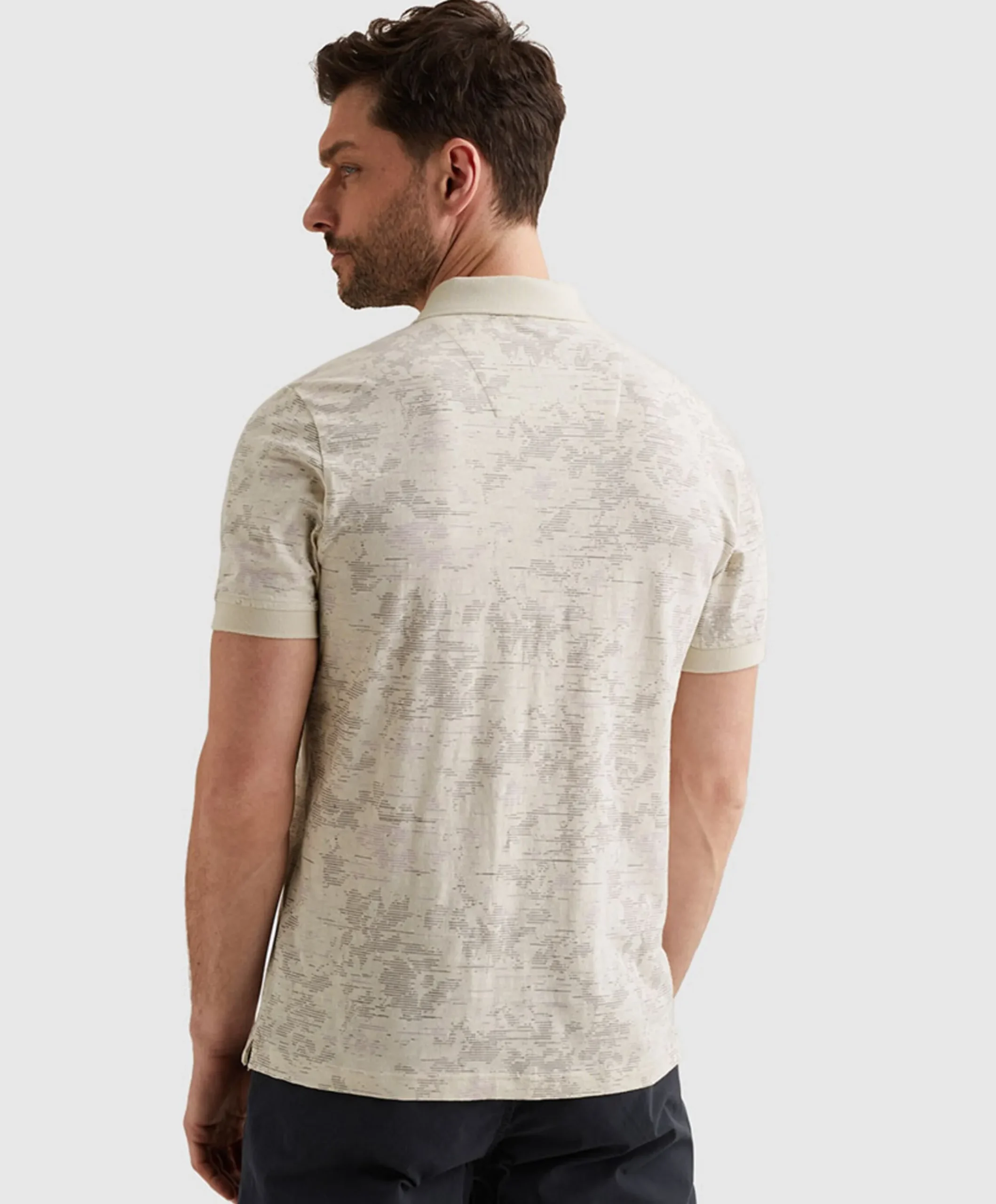 Heren polo ecru
