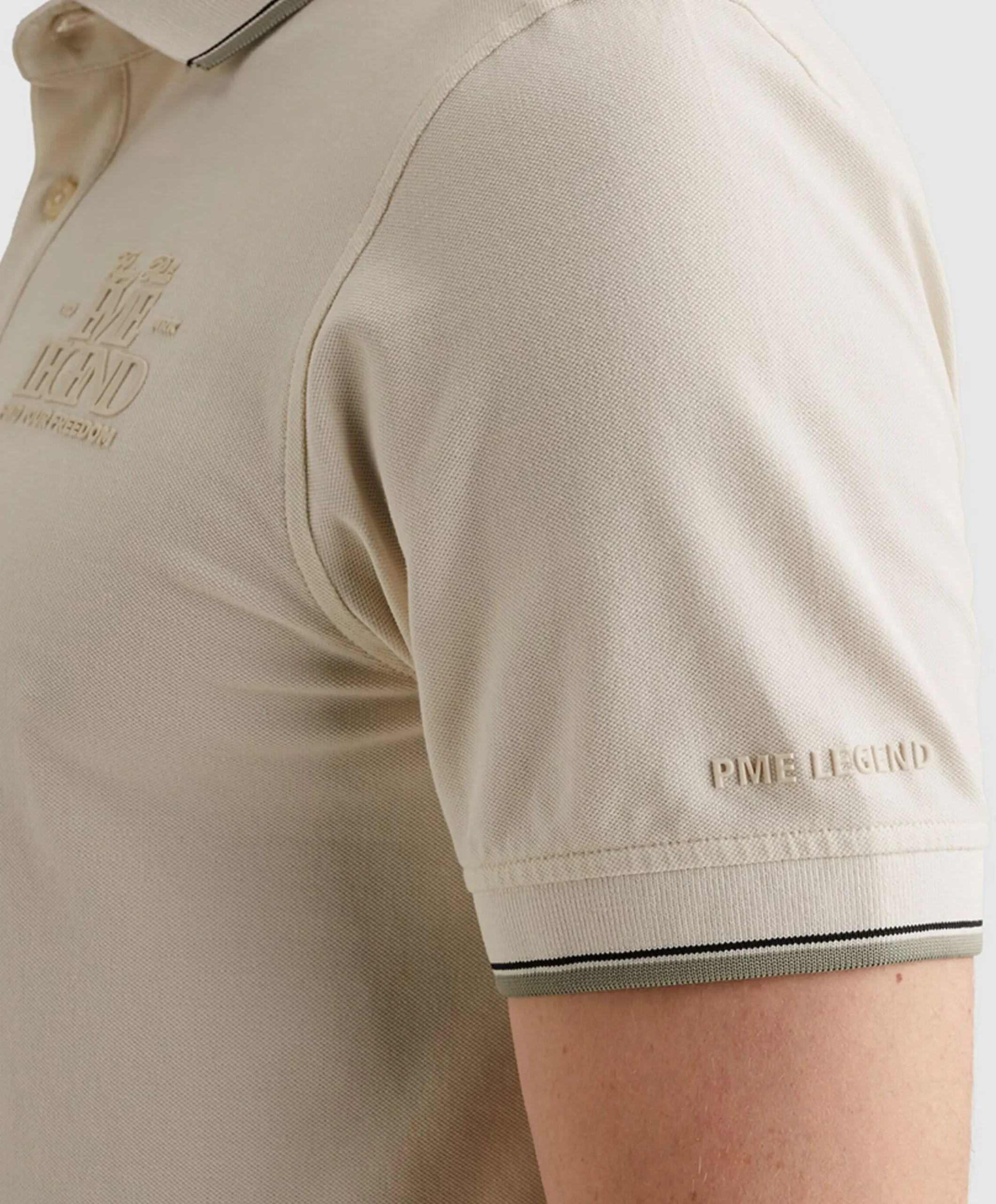 Heren polo ecru