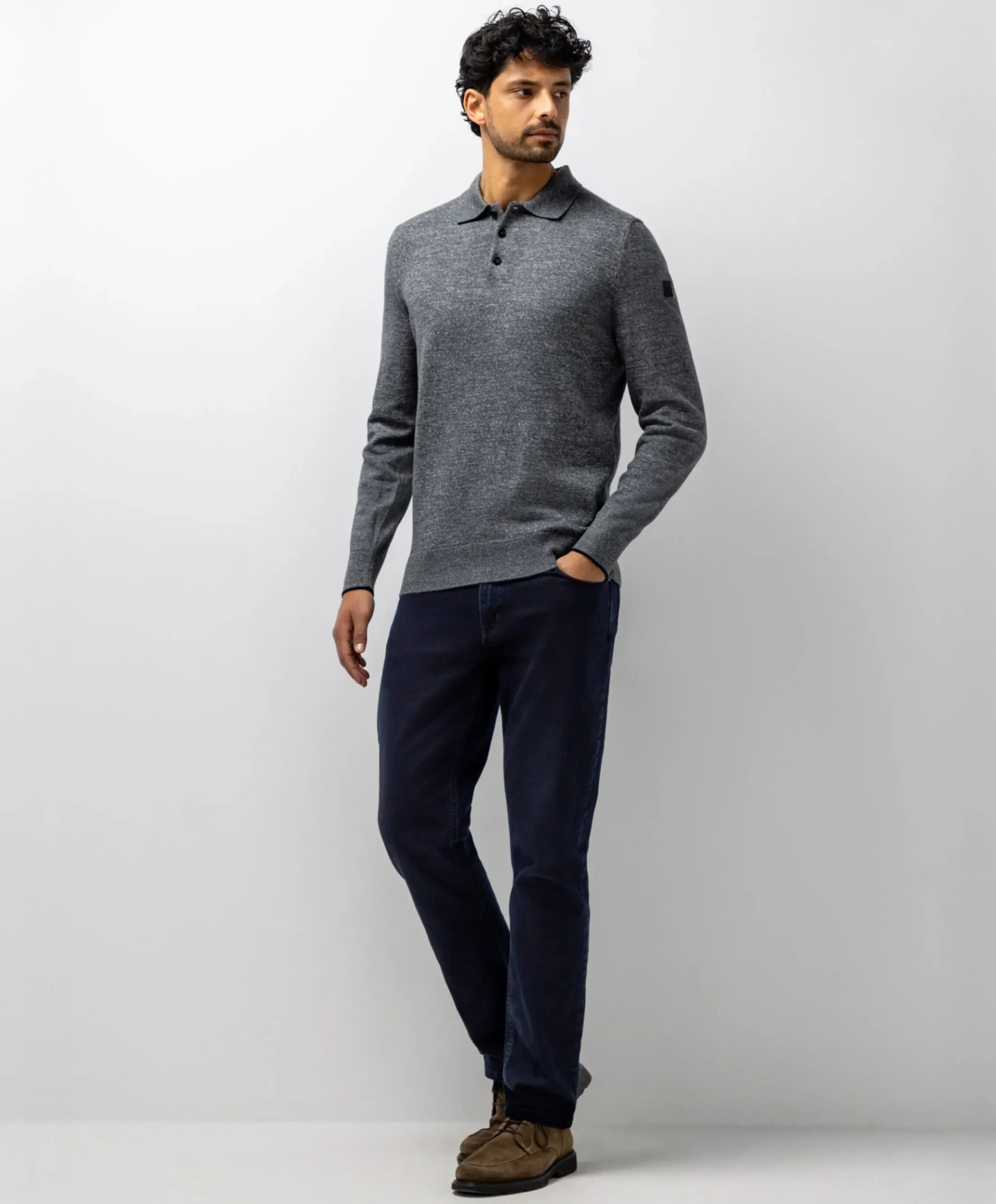 Heren polo grijs