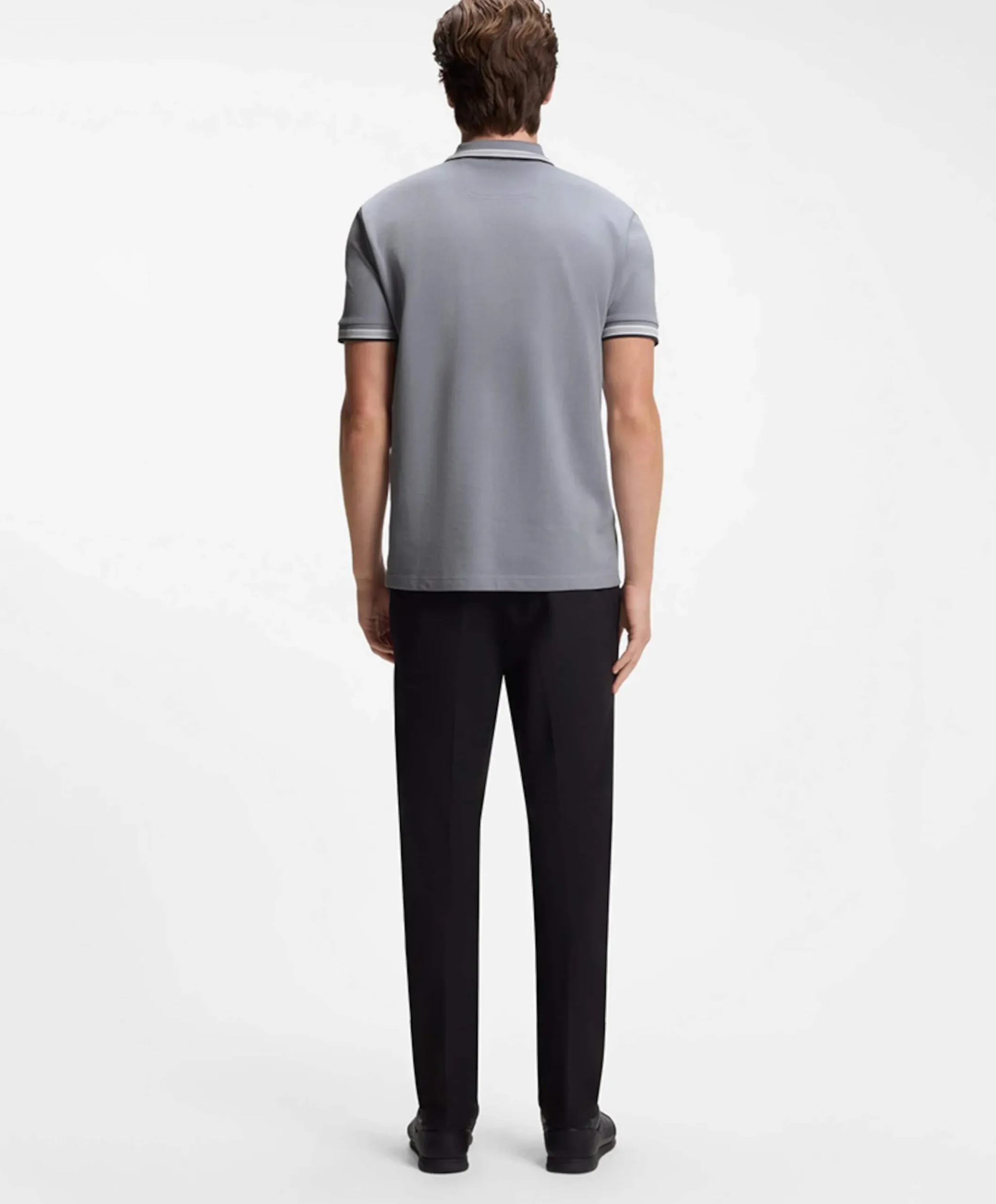 Heren polo grijs