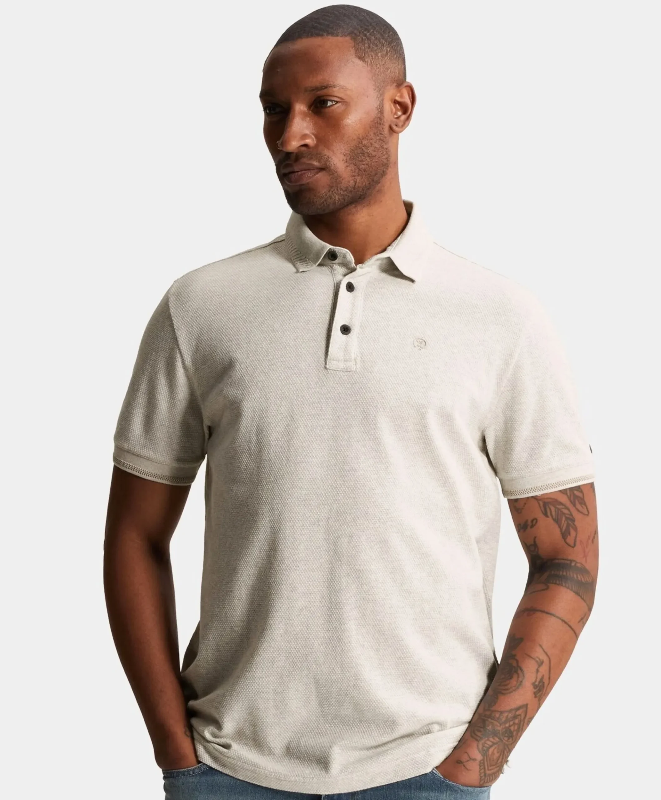 Heren polo grijs