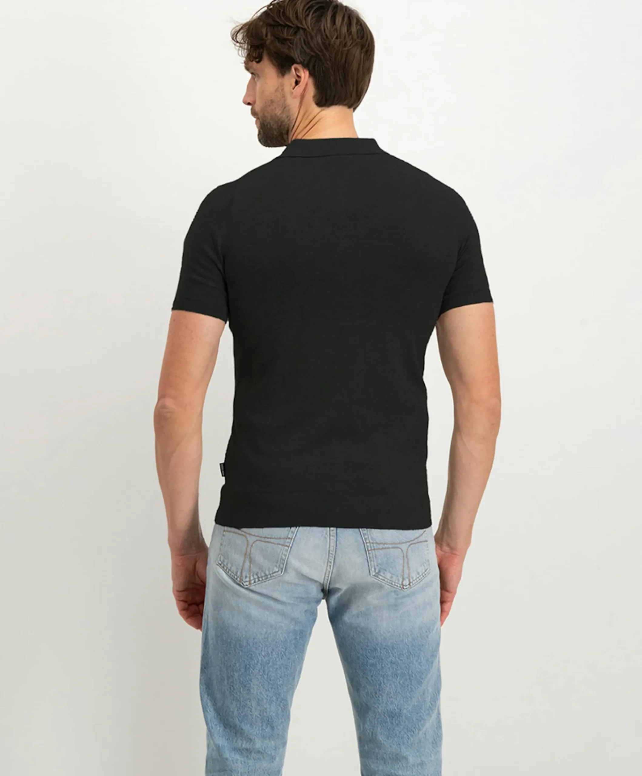 Heren polo zwart