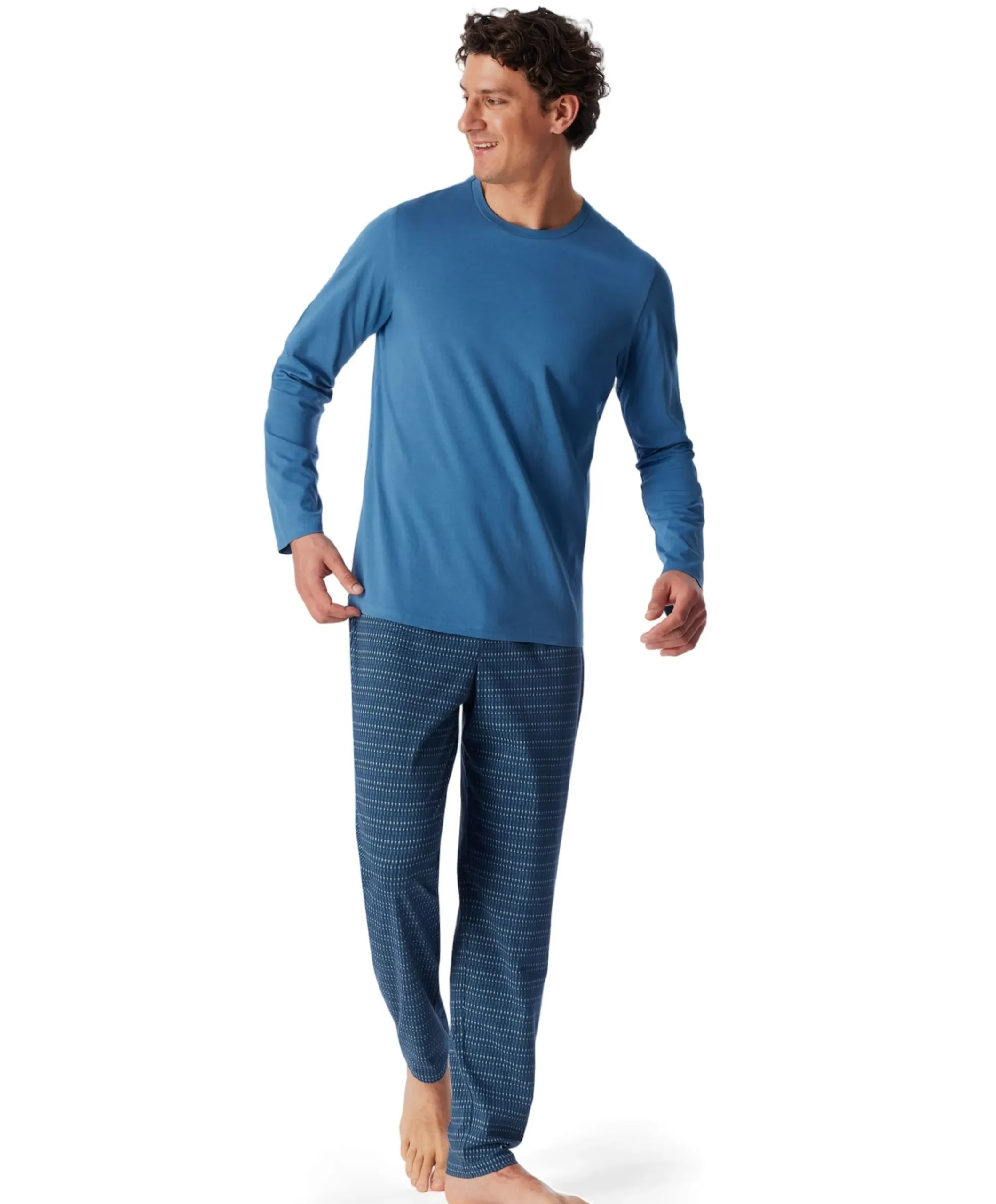 Heren pyjamaset blauw
