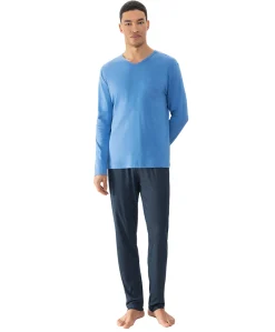 Heren pyjamaset blauw