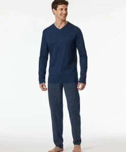 Heren pyjamaset blauw