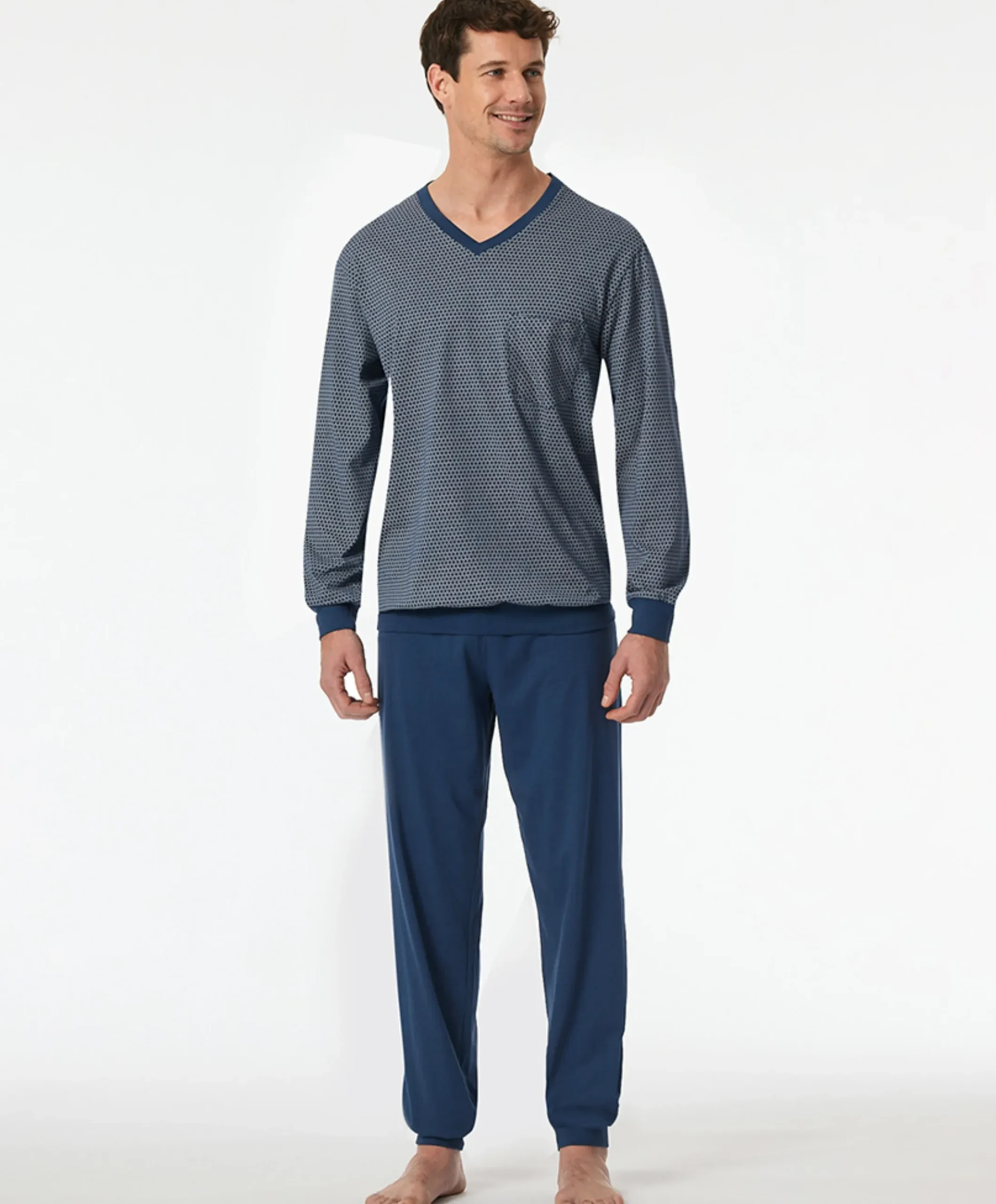 Heren pyjamaset blauw