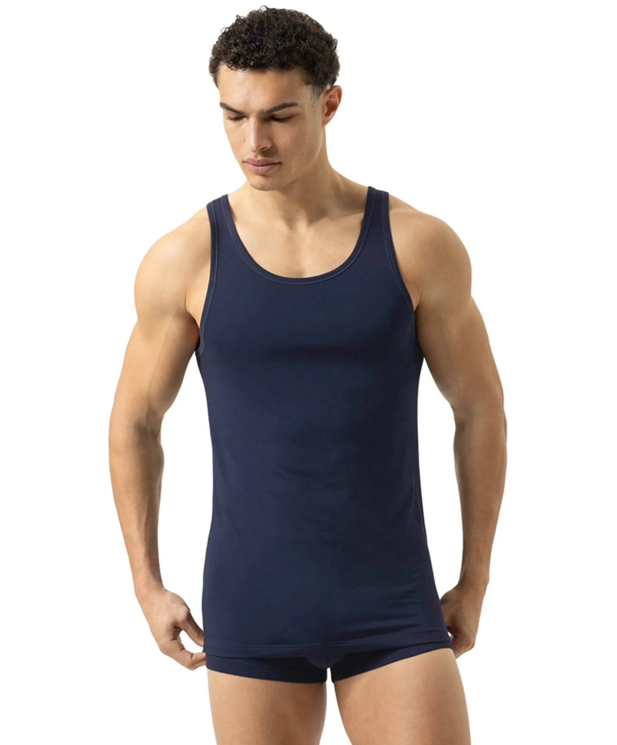 Heren singlet blauw