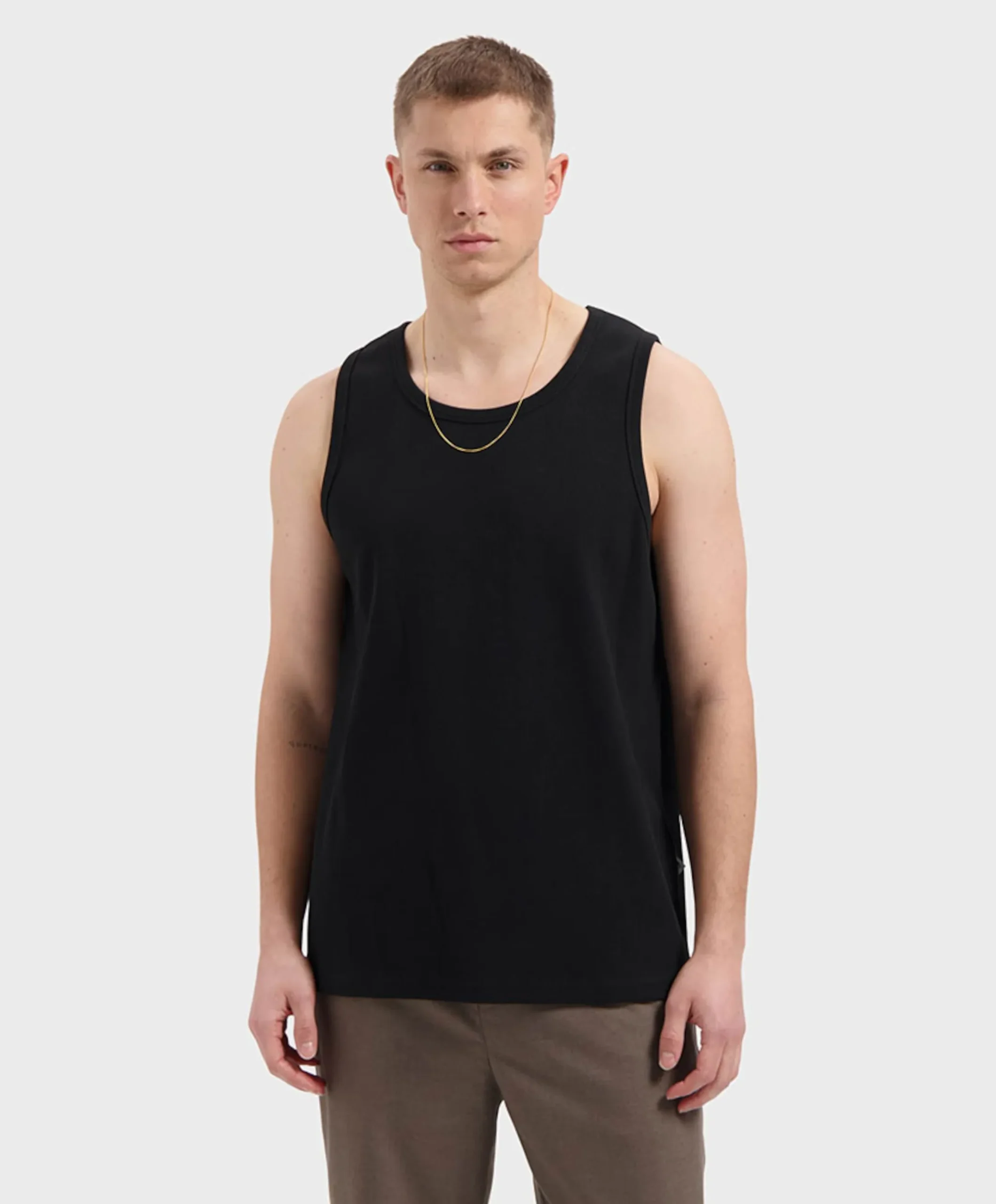 Heren singlet zwart