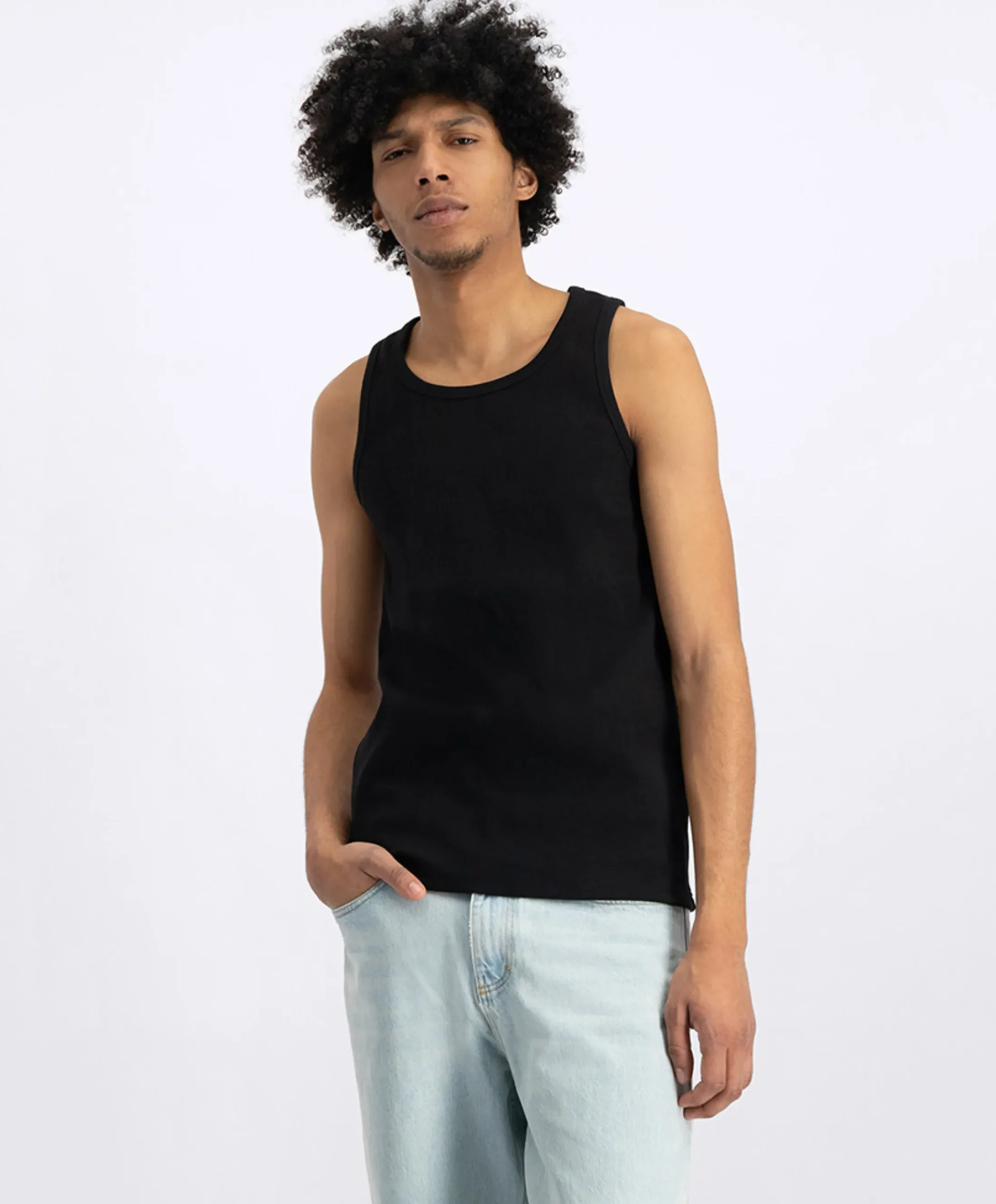 Heren singlet zwart