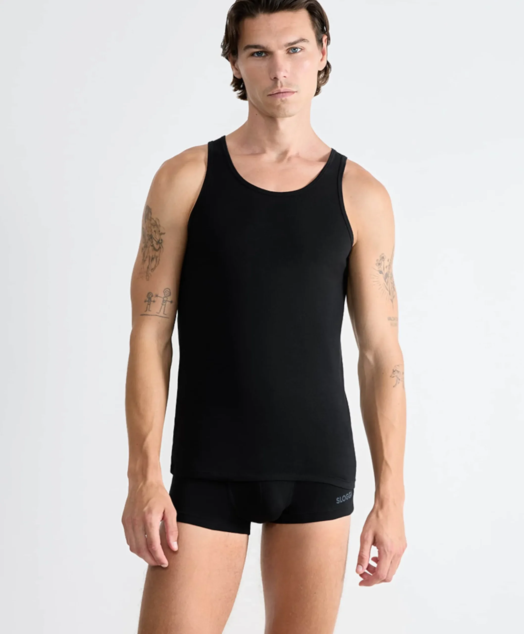 Heren singlet zwart