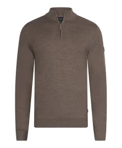Heren trui met rits beige