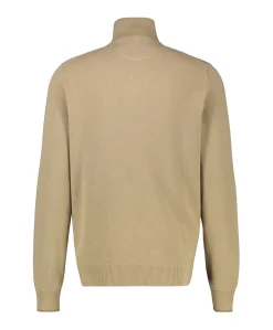Heren trui met rits beige