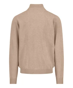 Heren trui met rits beige