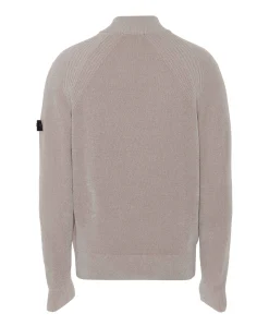 Heren trui met rits beige