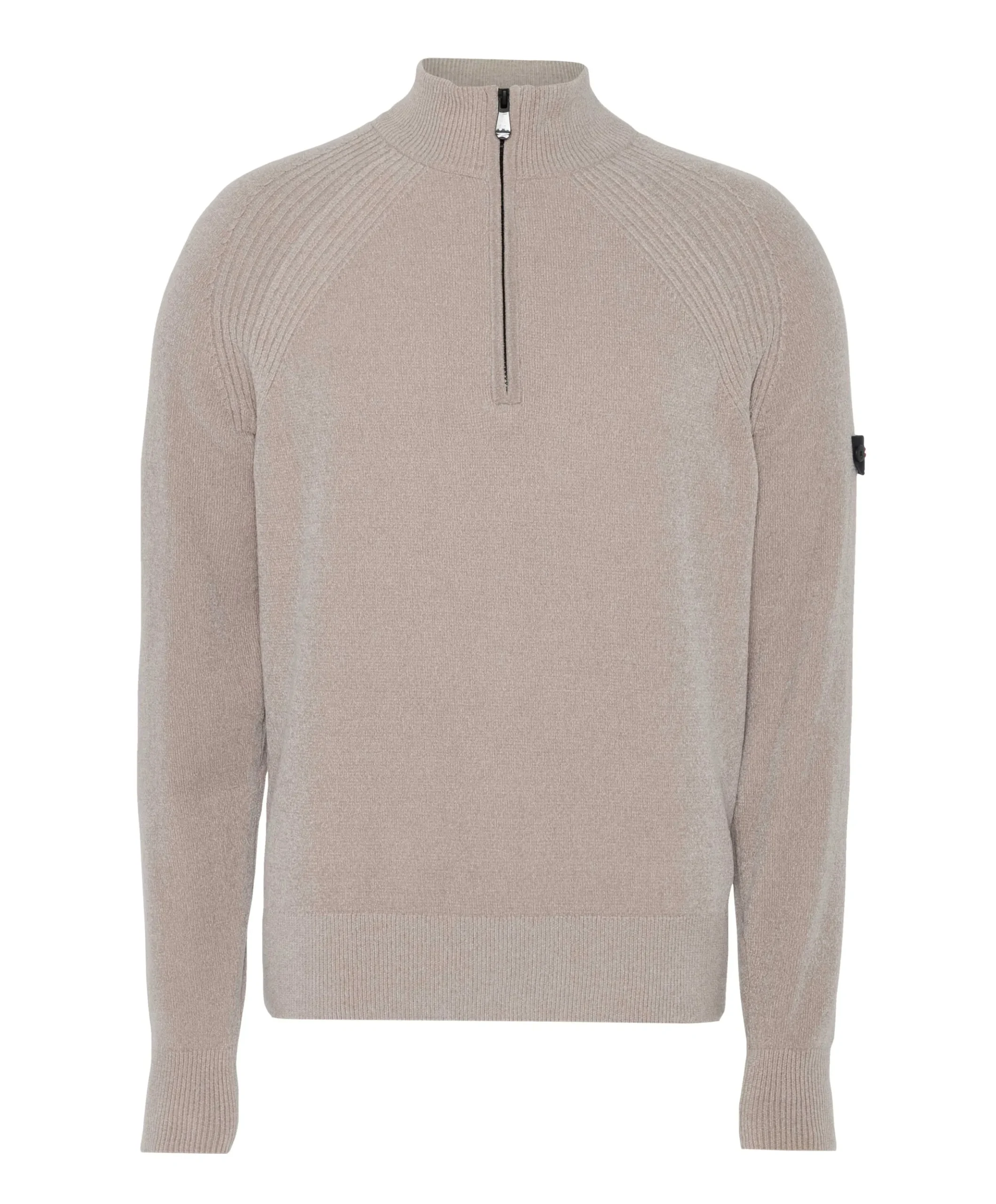 Heren trui met rits beige