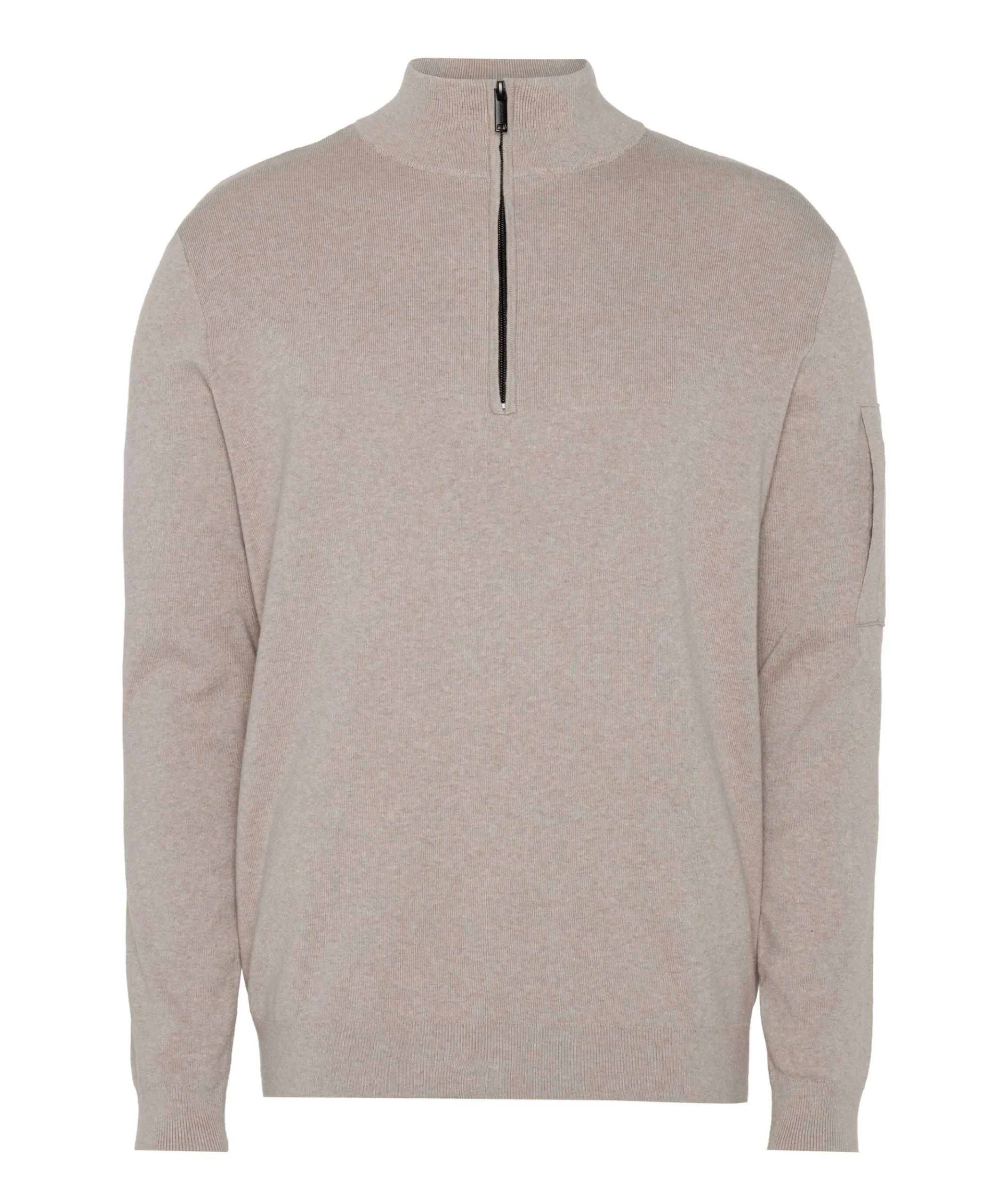 Heren trui met rits beige