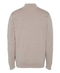 Heren trui met rits beige