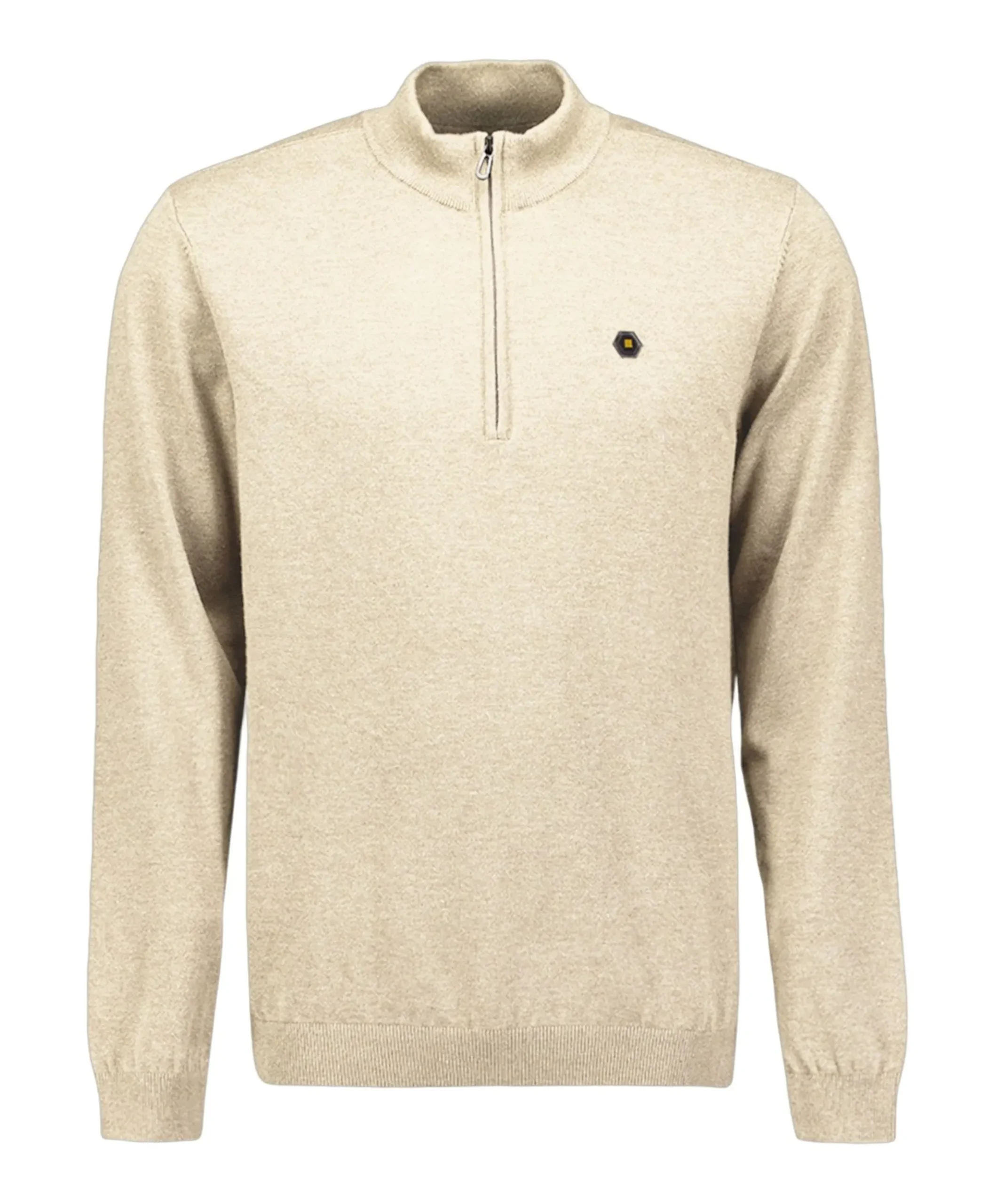 Heren trui met rits beige