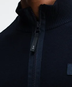 Heren trui met rits blauw