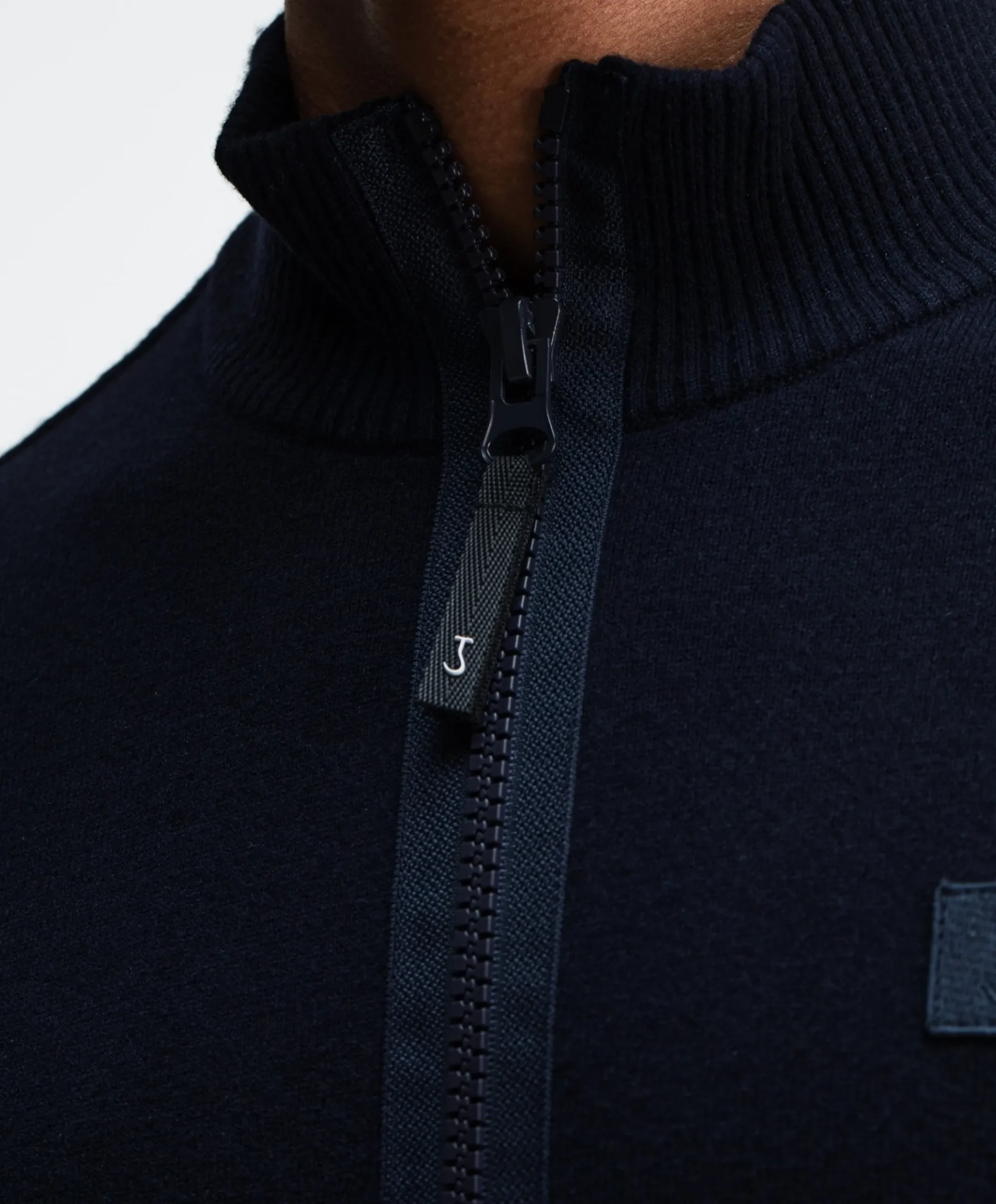 Heren trui met rits blauw
