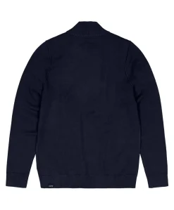 Heren trui met rits blauw