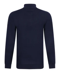 Heren trui met rits blauw
