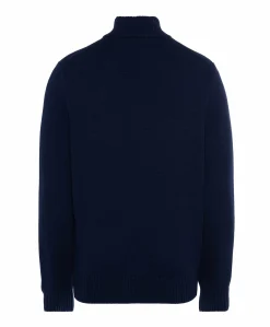 Heren trui met rits blauw