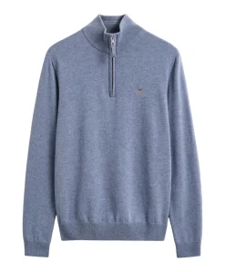 Heren trui met rits blauw
