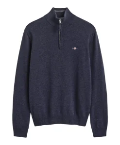 Heren trui met rits blauw