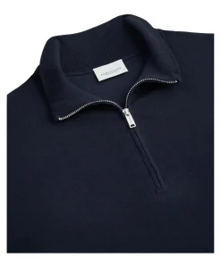 Heren trui met rits blauw