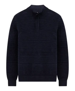 Heren trui met rits blauw