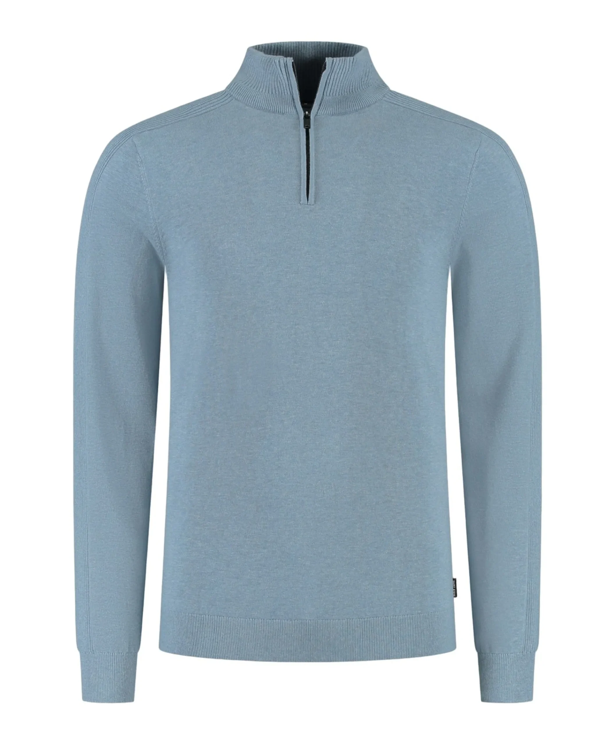 Heren trui met rits blauw