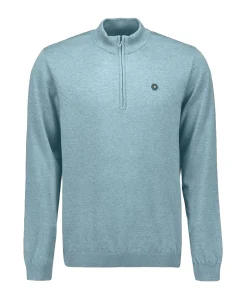 Heren trui met rits blauw
