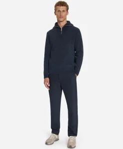 Heren trui met rits blauw