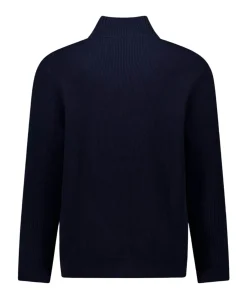 Heren trui met rits blauw