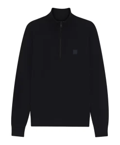 Heren trui met rits blauw