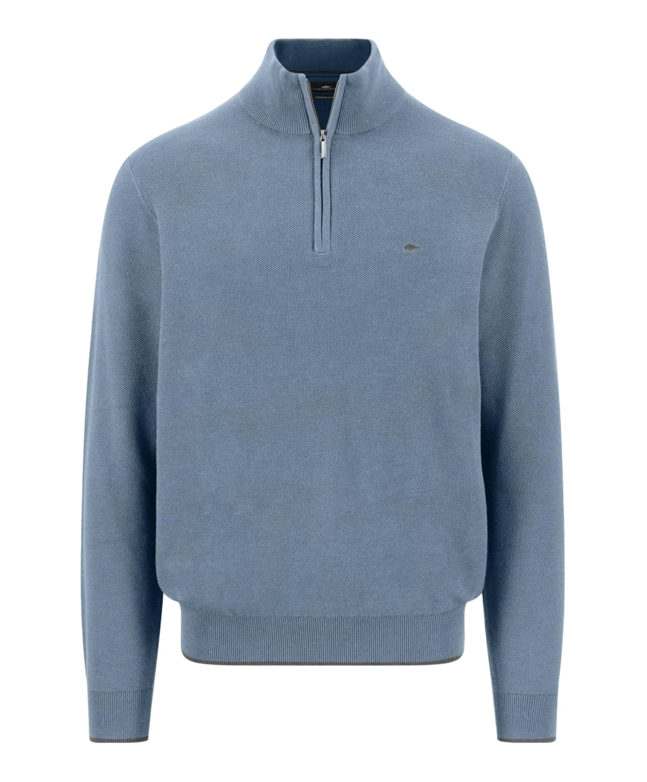 Heren trui met rits blauw