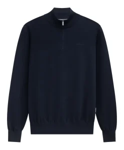 Heren trui met rits blauw