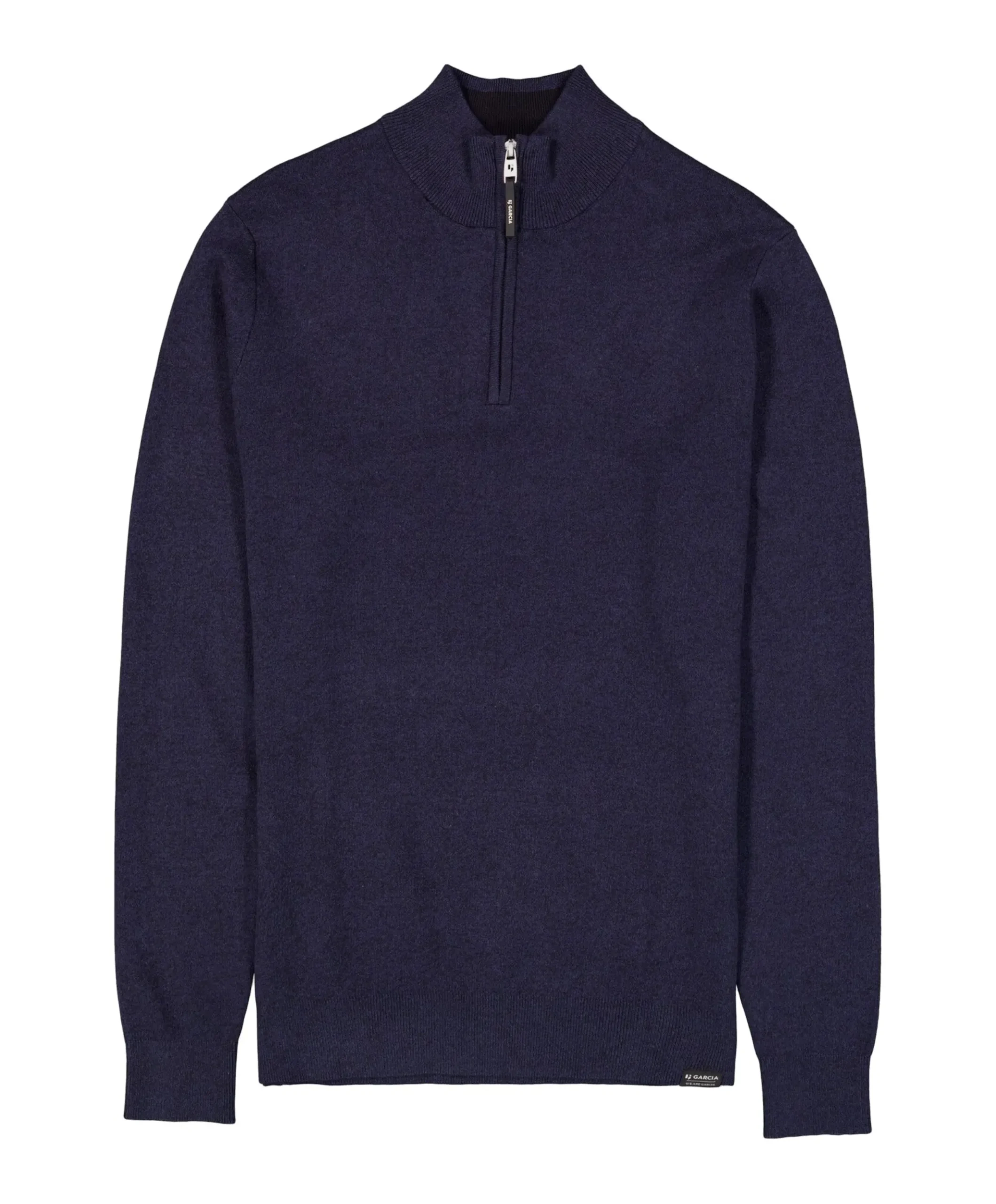 Heren trui met rits blauw