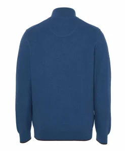 Heren trui met rits blauw