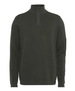 Heren trui met rits groen