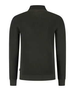 Heren trui met rits groen