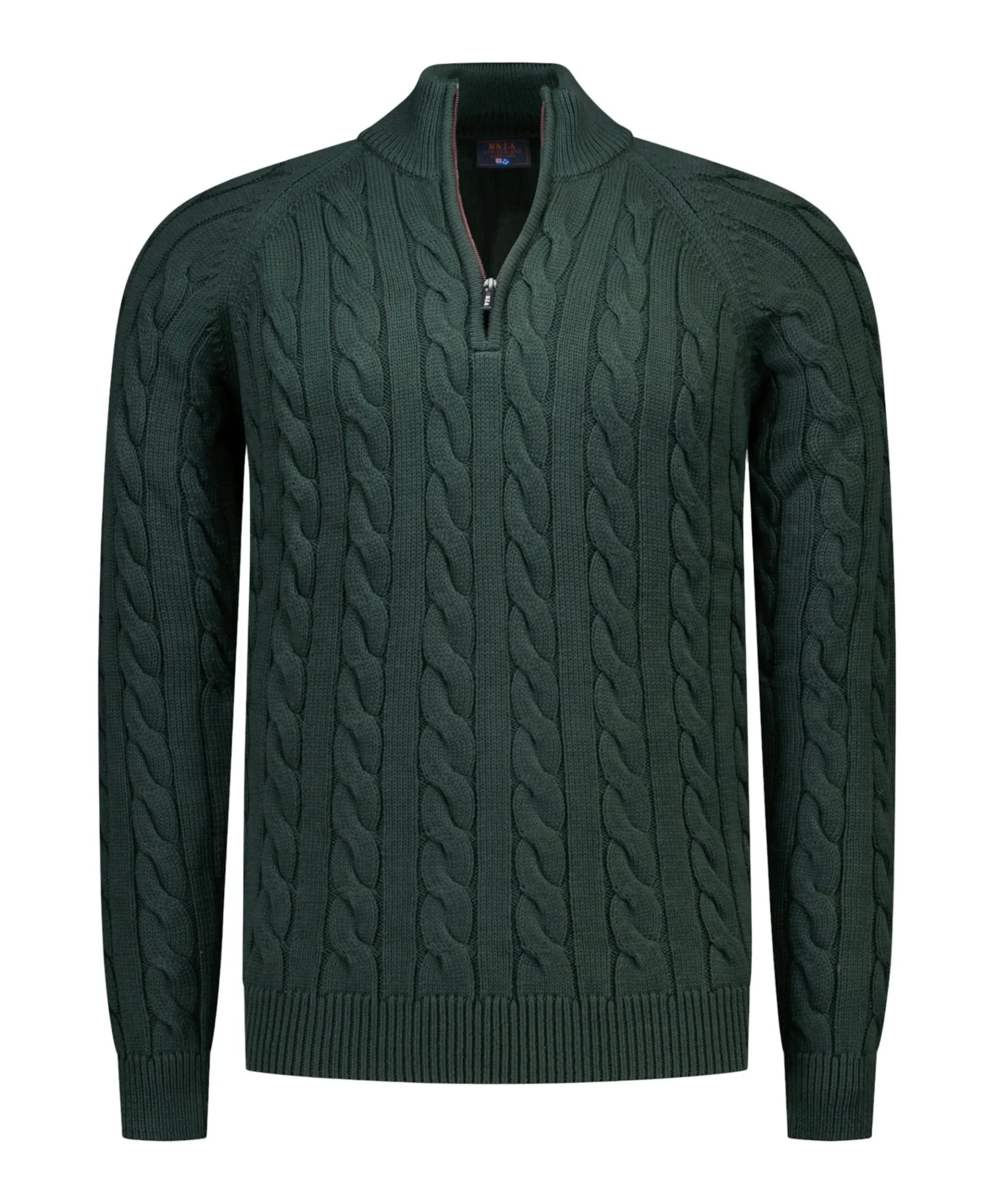 Heren trui met rits groen