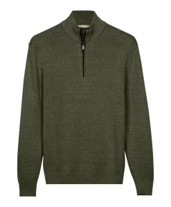 Heren trui met rits groen