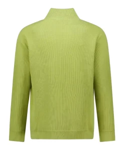 Heren trui met rits groen