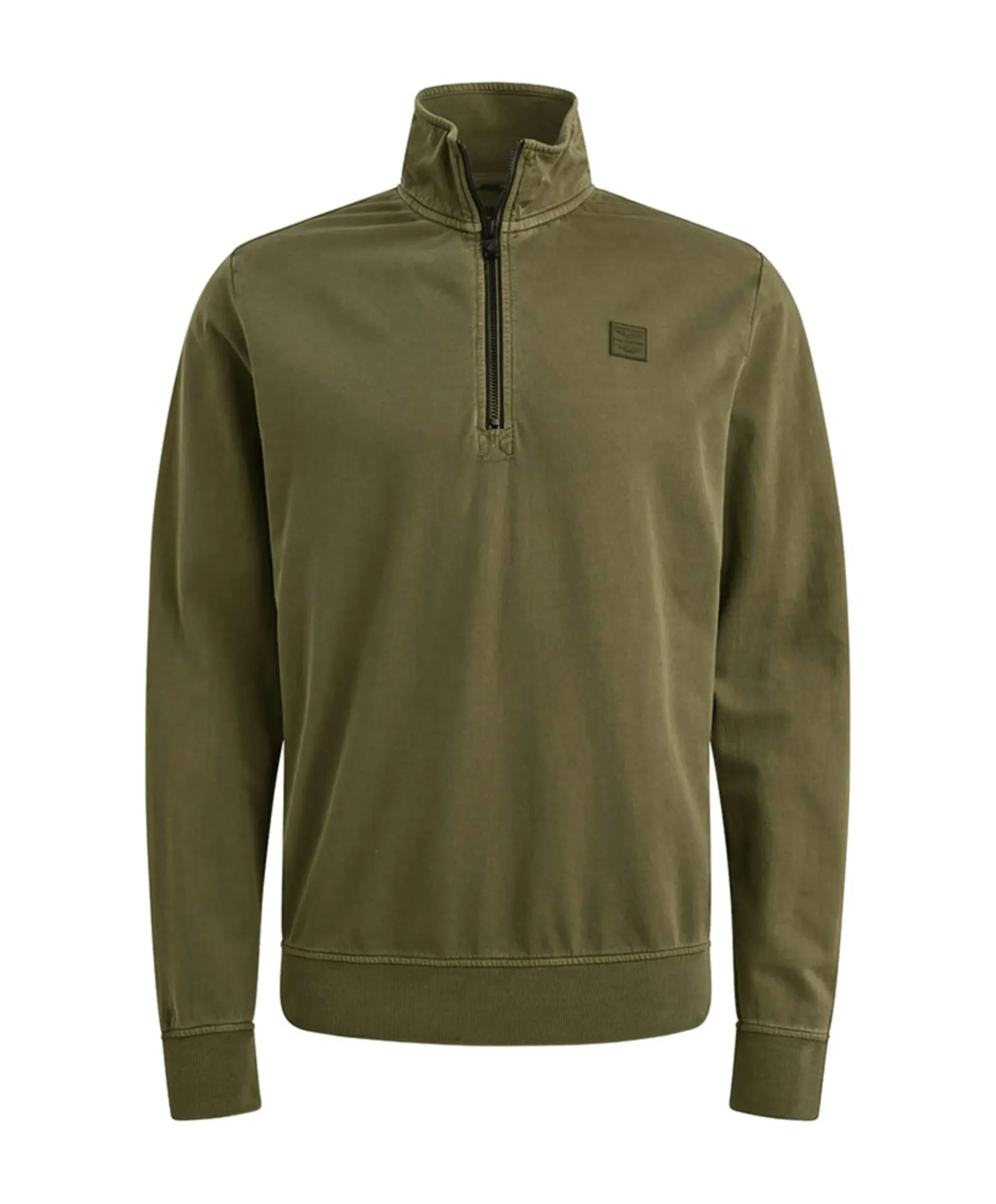 Heren trui met rits groen