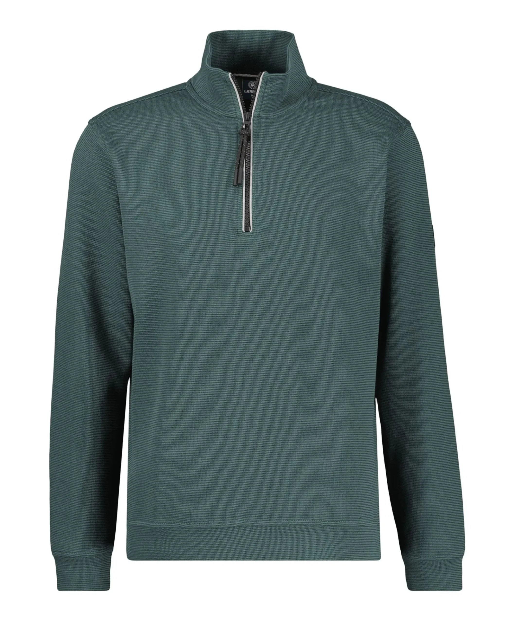 Heren trui met rits groen