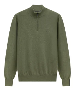 Heren trui met rits groen